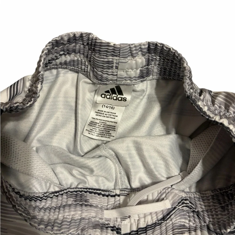 Adidas Black Gray Warped Camo Joggers Track Pants Youth Boys 14/16 Athletic - Picture 7 of 7